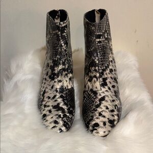 H&M Snakeskin Black and White Ankle Boots